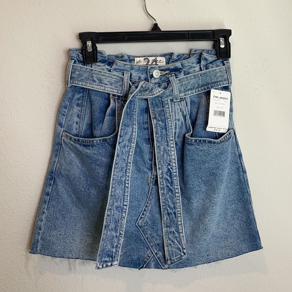 NWT Free People East Of Eden Denim Mini Skirt 24 - Picture 5 of 12
